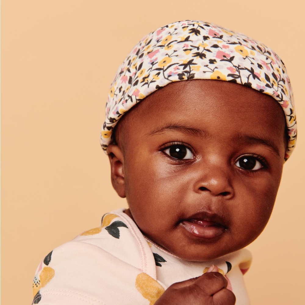 Tea Collection baby floral strawberry pink Hats set 2